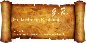 Guttenberg Richárd névjegykártya